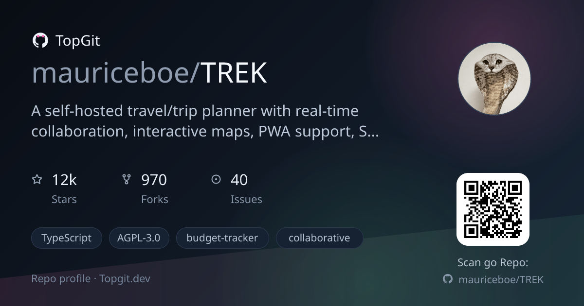 TopGit repo profile image for mauriceboe/TREK