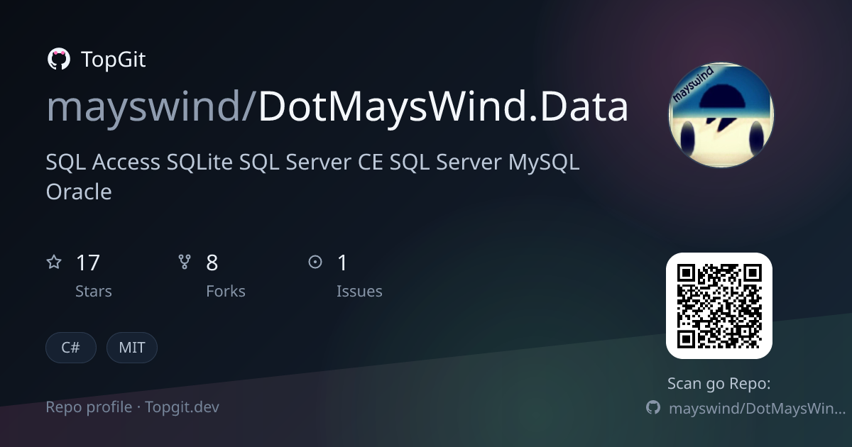 TopGit repo profile image for mayswind/DotMaysWind.Data
