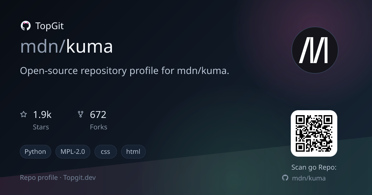 TopGit repo profile image for mdn/kuma