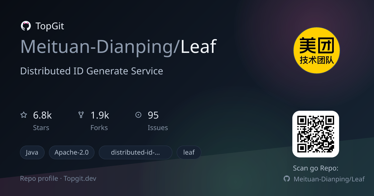 TopGit repo profile image for Meituan-Dianping/Leaf