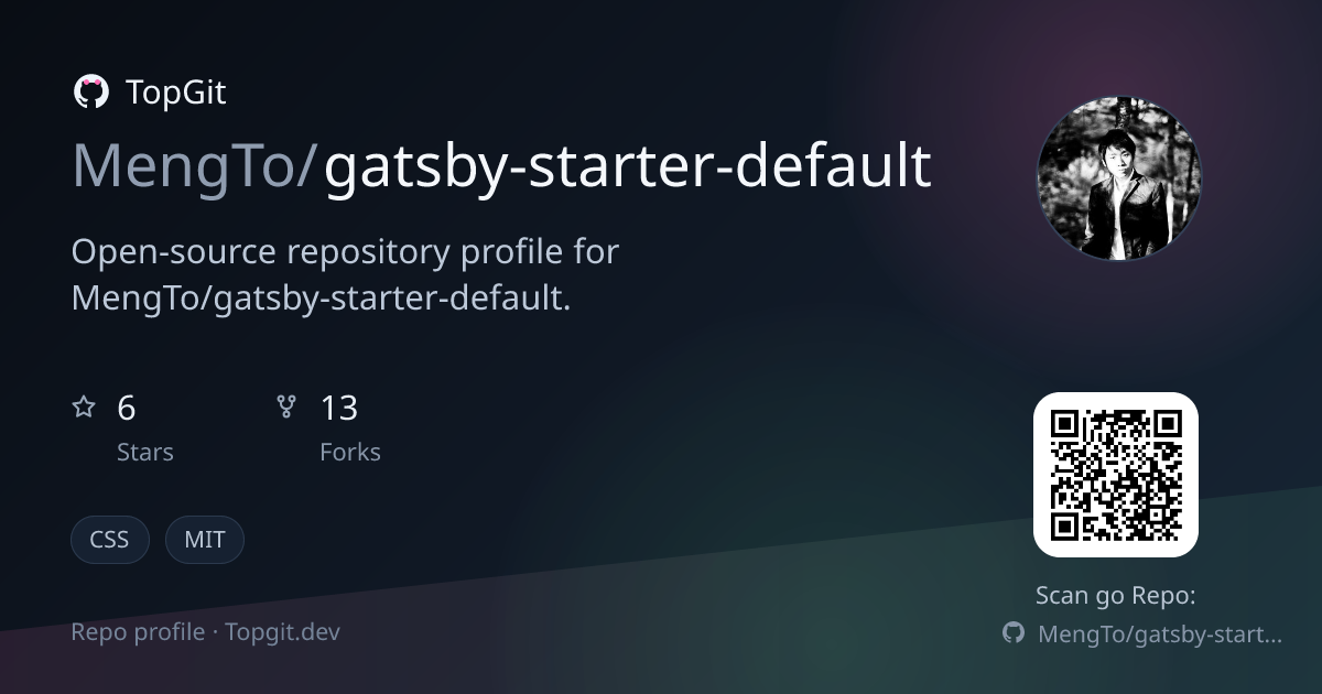 TopGit repo profile image for MengTo/gatsby-starter-default