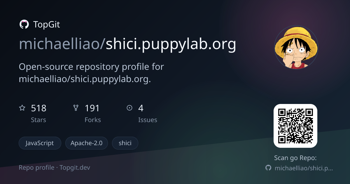 TopGit repo profile image for michaelliao/shici.puppylab.org