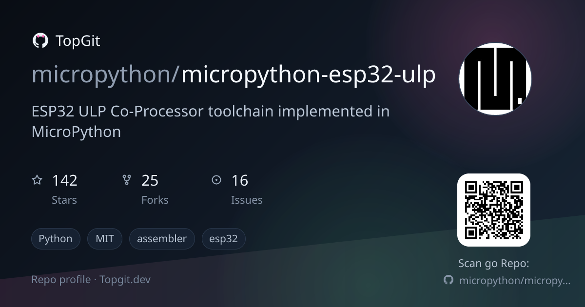 TopGit repo profile image for micropython/micropython-esp32-ulp