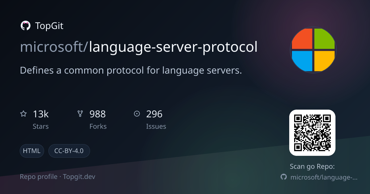 TopGit repo profile image for microsoft/language-server-protocol
