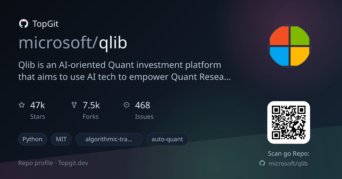 TopGit repo profile image for microsoft/qlib