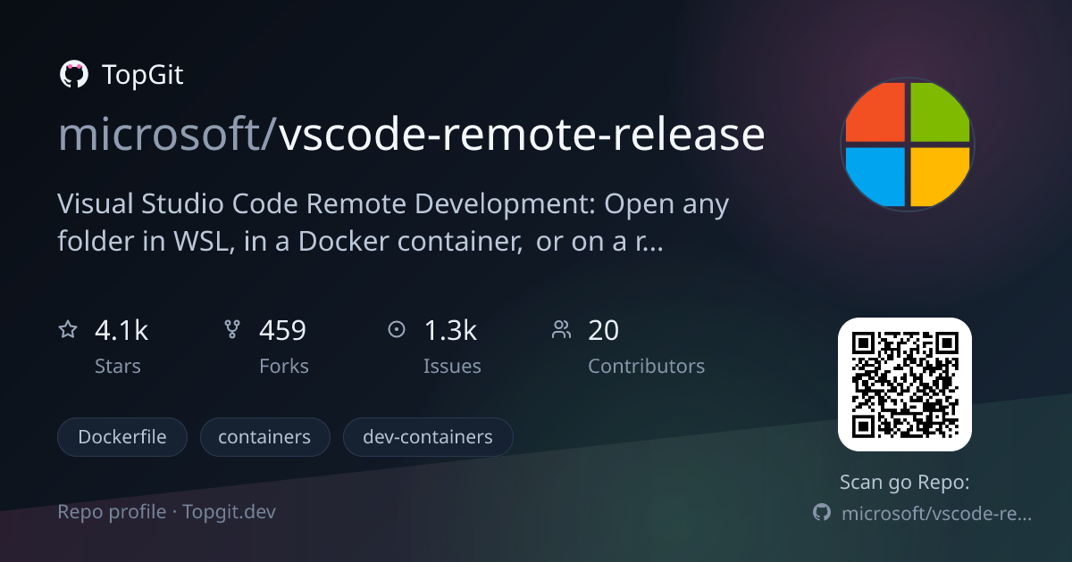 TopGit repo profile image for microsoft/vscode-remote-release