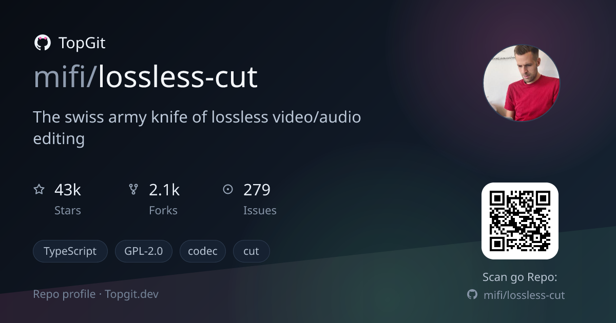 TopGit repo profile image for mifi/lossless-cut