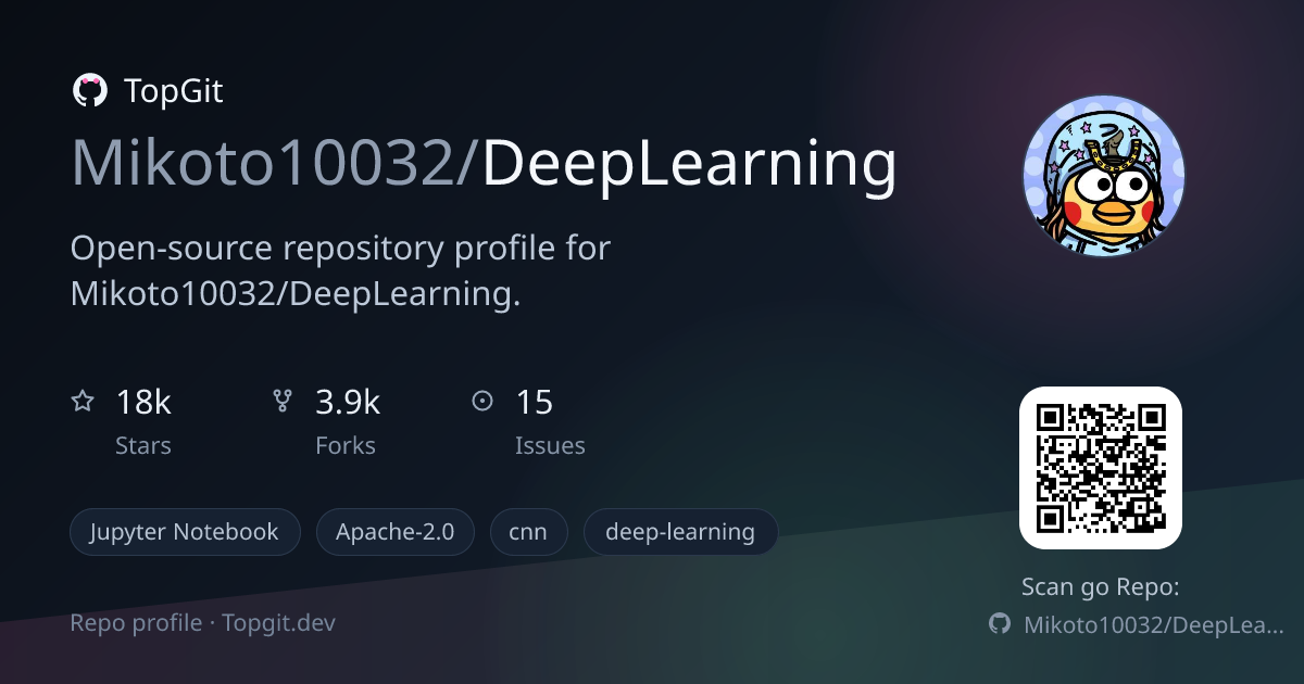 TopGit repo profile image for Mikoto10032/DeepLearning