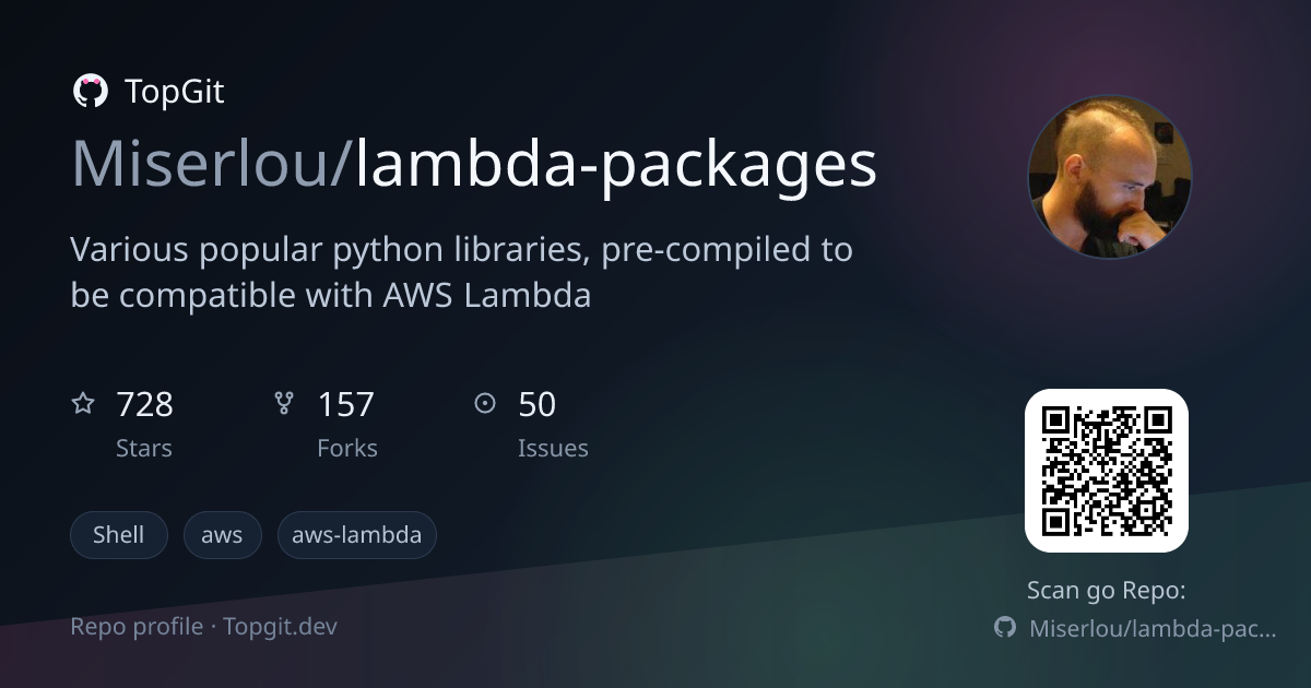 TopGit repo profile image for Miserlou/lambda-packages