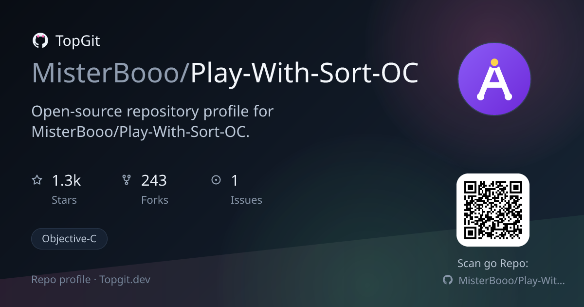 TopGit repo profile image for MisterBooo/Play-With-Sort-OC