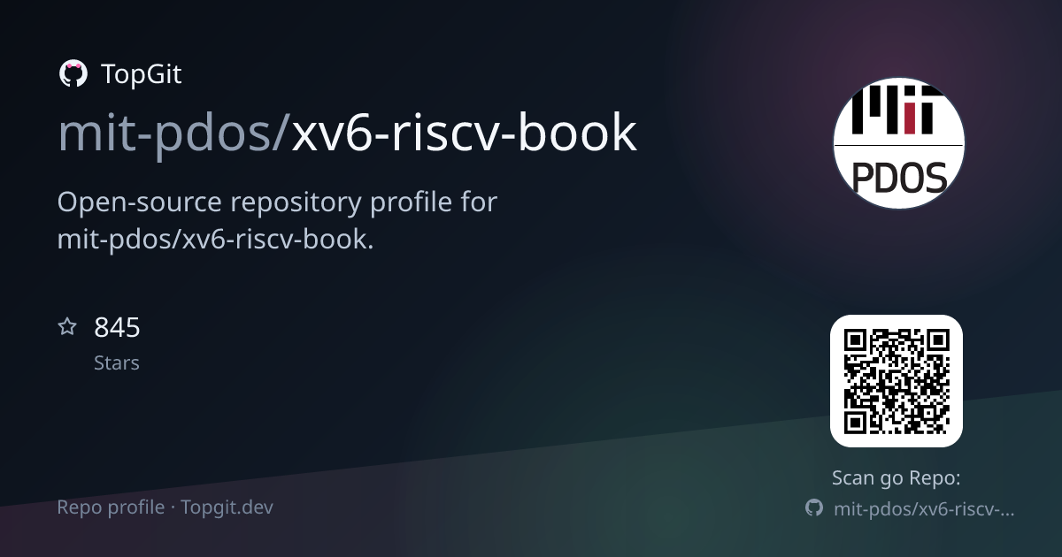 TopGit repo profile image for mit-pdos/xv6-riscv-book