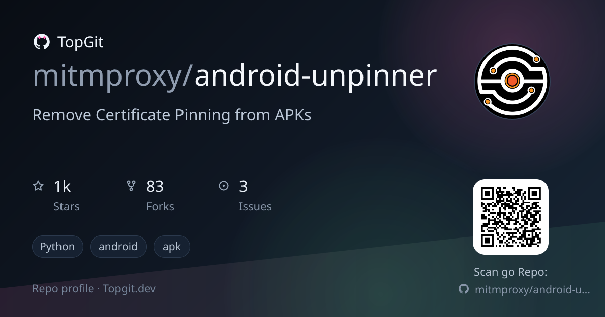 TopGit repo profile image for mitmproxy/android-unpinner