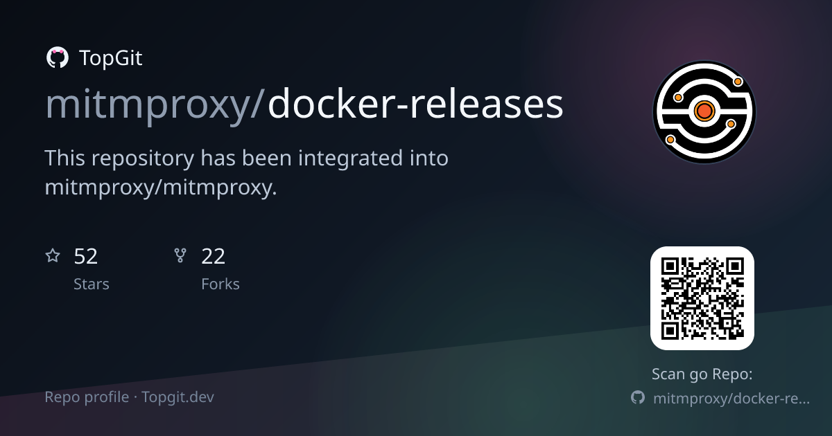 TopGit repo profile image for mitmproxy/docker-releases