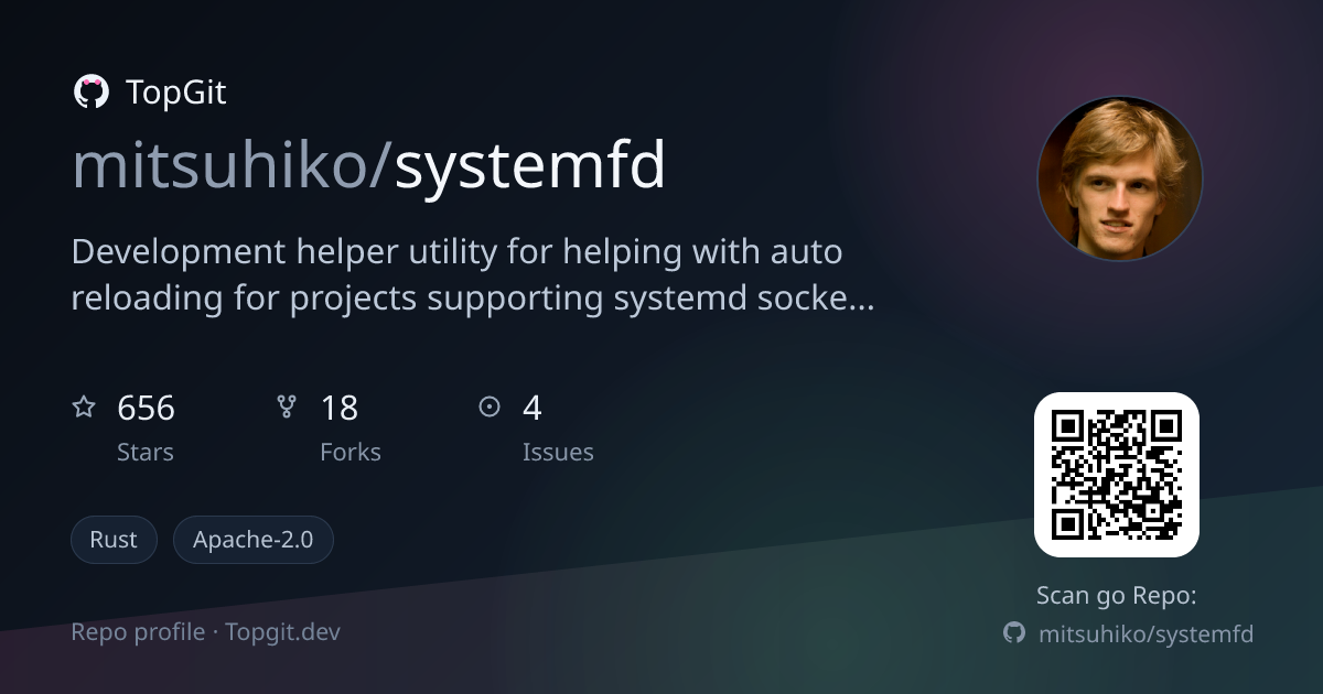 TopGit repo profile image for mitsuhiko/systemfd