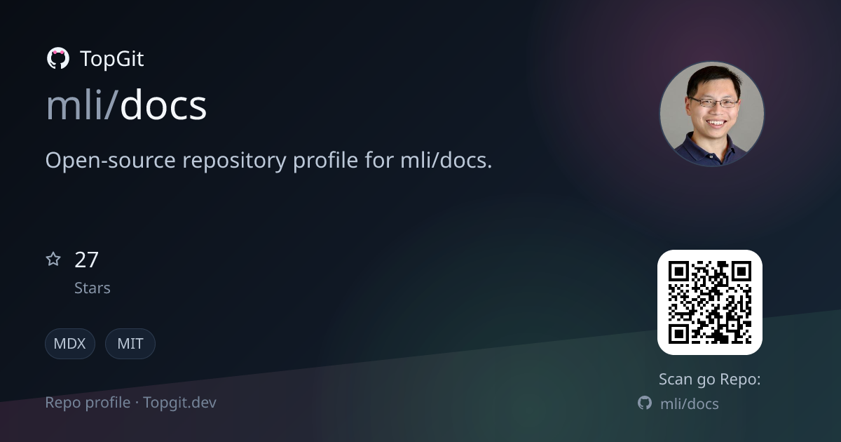 TopGit repo profile image for mli/docs