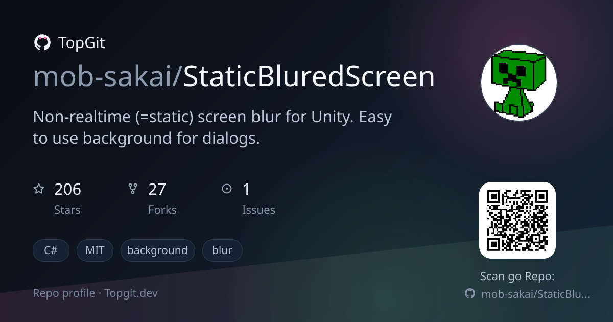 TopGit repo profile image for mob-sakai/StaticBluredScreen