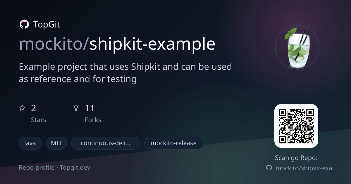 TopGit repo profile image for mockito/shipkit-example