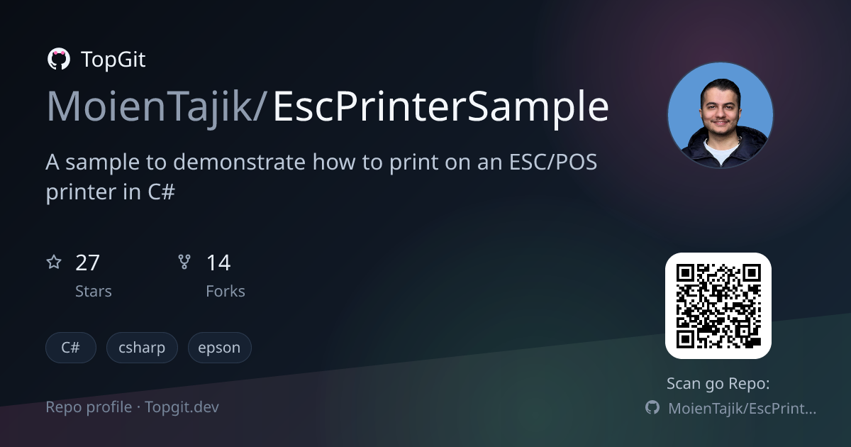 TopGit repo profile image for MoienTajik/EscPrinterSample