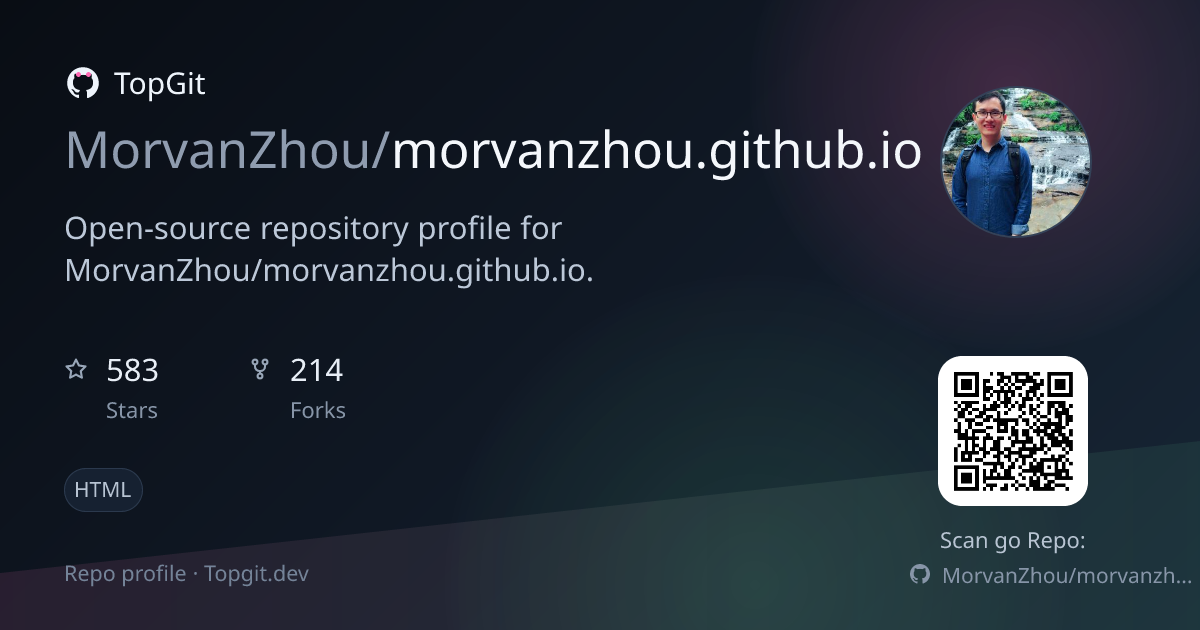 TopGit repo profile image for MorvanZhou/morvanzhou.github.io