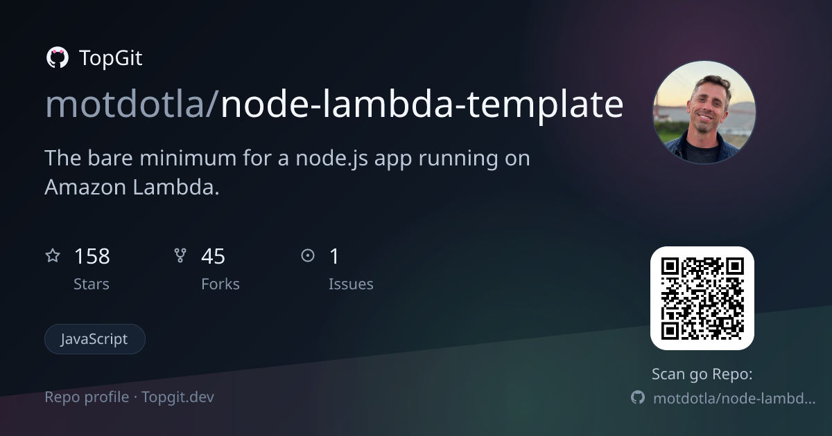 TopGit repo profile image for motdotla/node-lambda-template