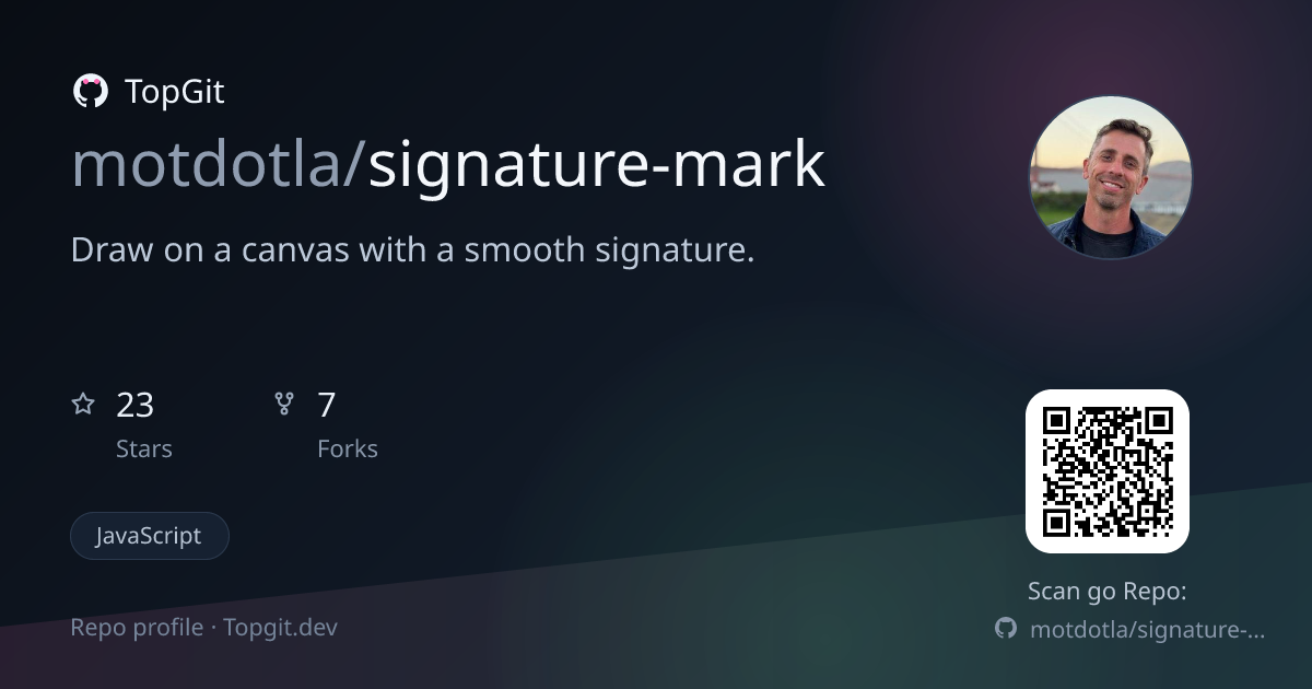 TopGit repo profile image for motdotla/signature-mark