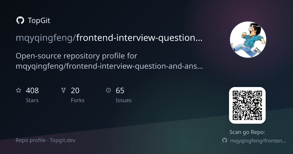 TopGit repo profile image for mqyqingfeng/frontend-interview-question-and-answer
