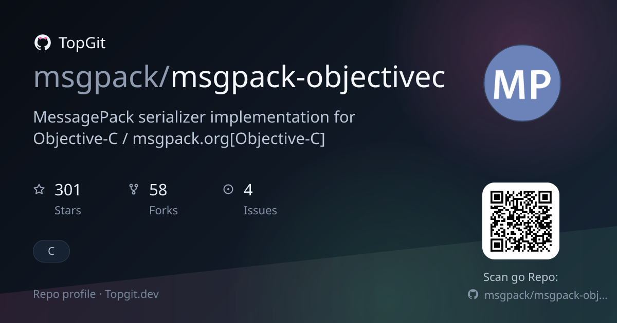 TopGit repo profile image for msgpack/msgpack-objectivec