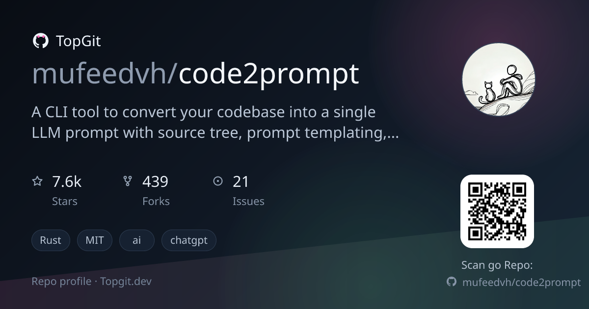 TopGit repo profile image for mufeedvh/code2prompt