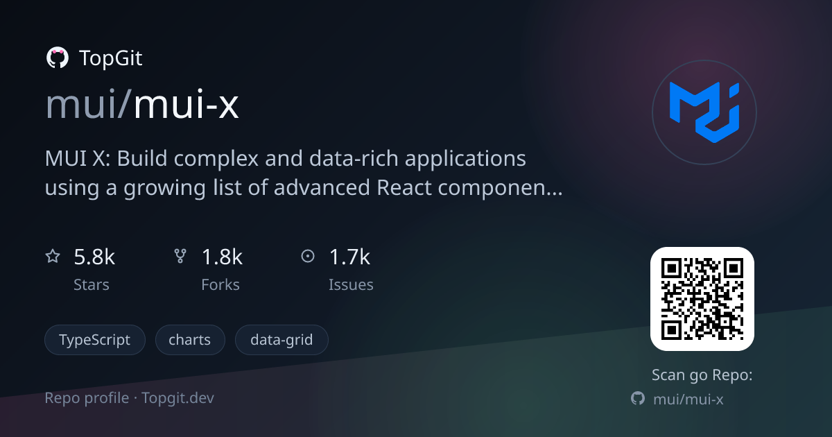 TopGit repo profile image for mui/mui-x