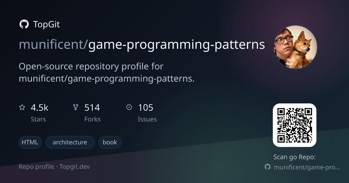 TopGit repo profile image for munificent/game-programming-patterns