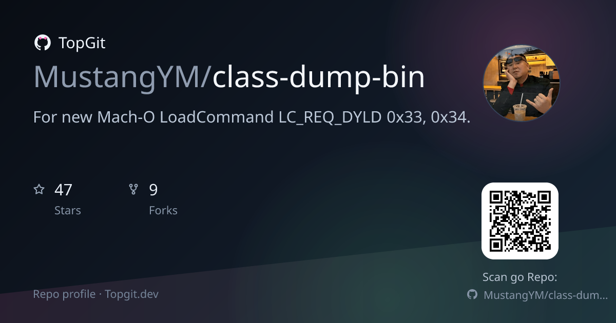TopGit repo profile image for MustangYM/class-dump-bin