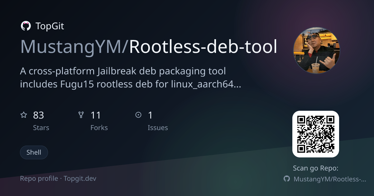 TopGit repo profile image for MustangYM/Rootless-deb-tool