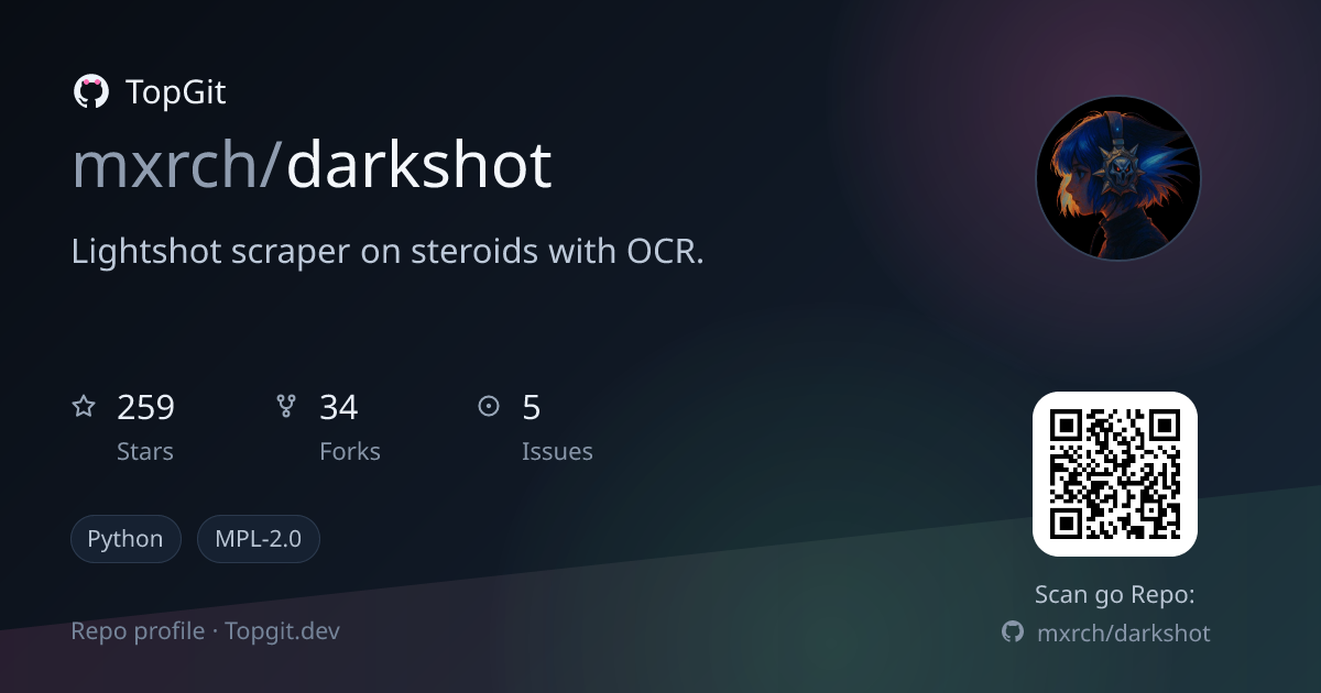 TopGit repo profile image for mxrch/darkshot