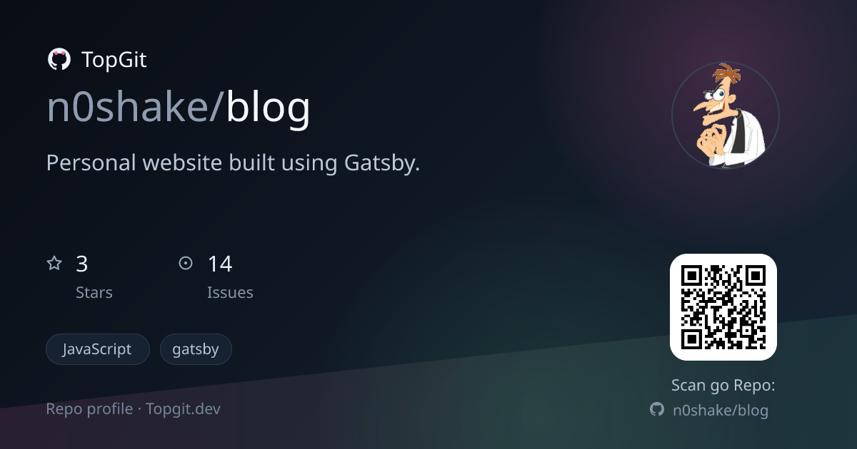 TopGit repo profile image for n0shake/blog