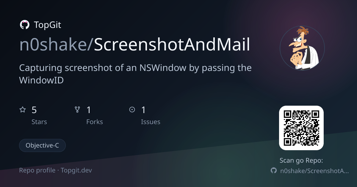 TopGit repo profile image for n0shake/ScreenshotAndMail