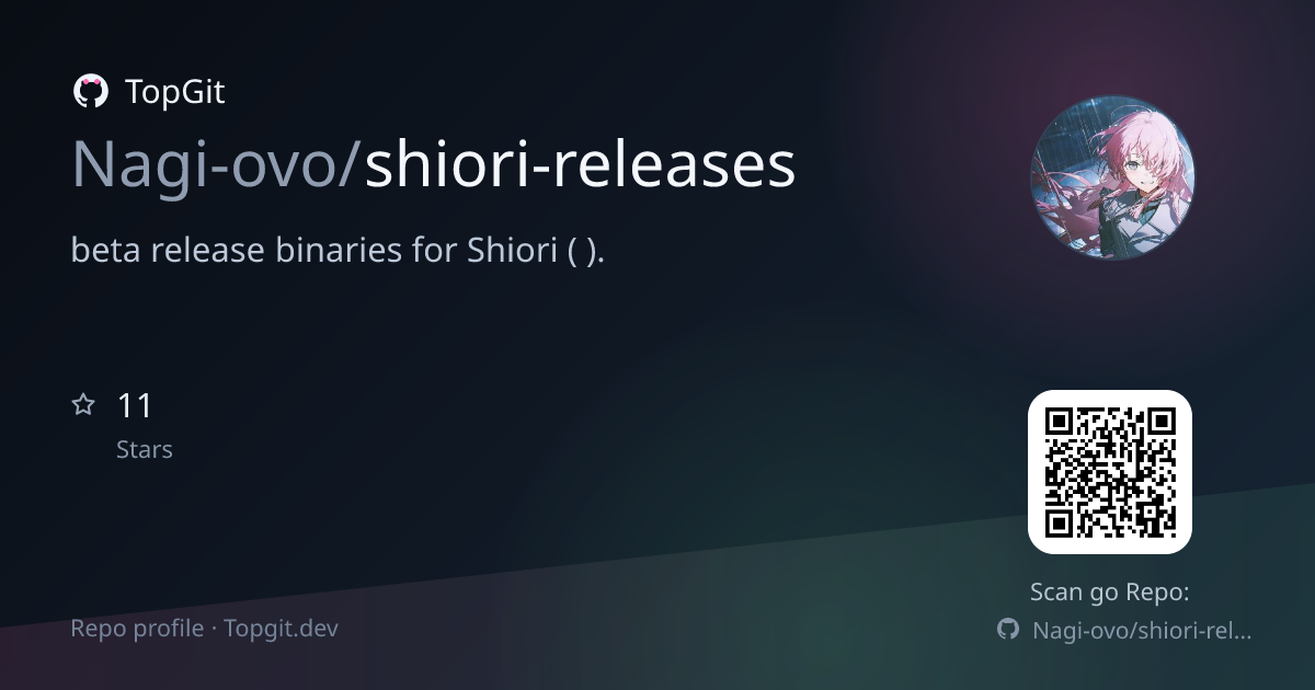 TopGit repo profile image for Nagi-ovo/shiori-releases