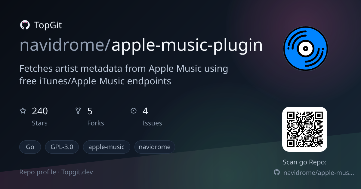 TopGit repo profile image for navidrome/apple-music-plugin