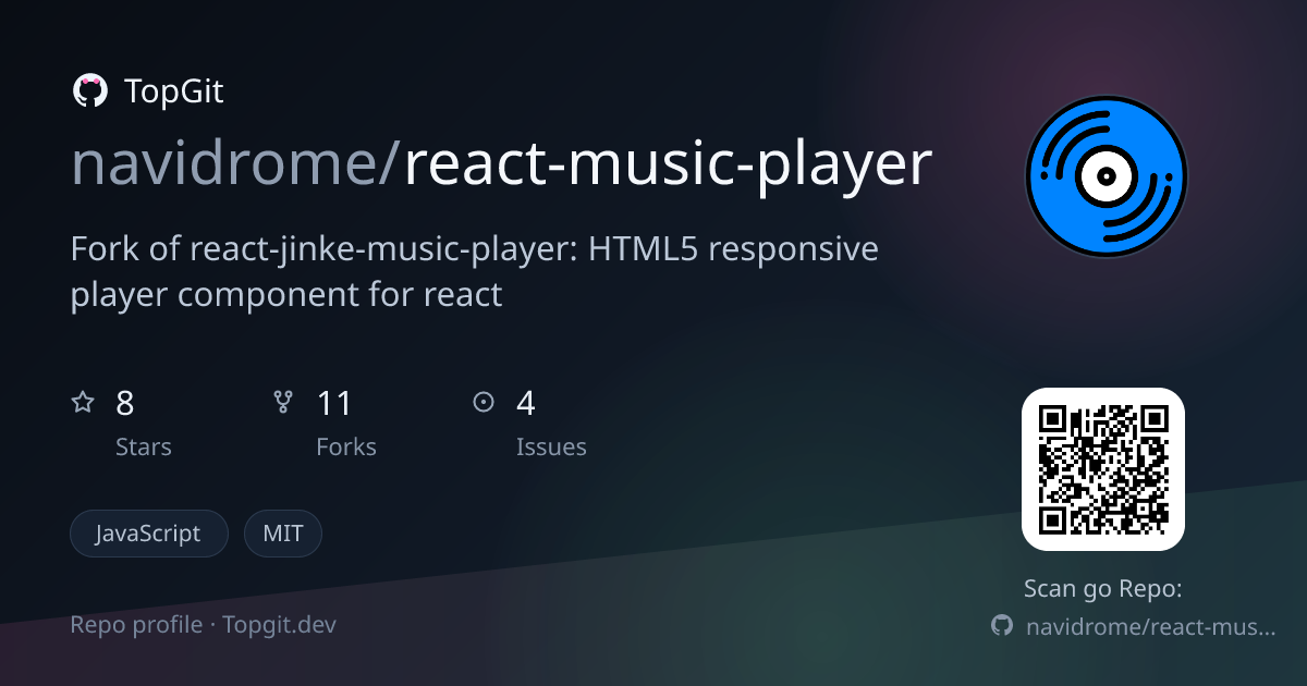 TopGit repo profile image for navidrome/react-music-player