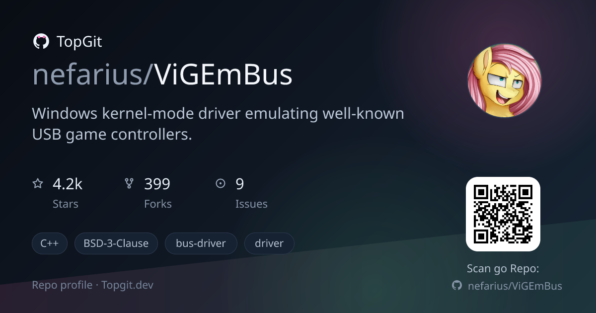 TopGit repo profile image for nefarius/ViGEmBus