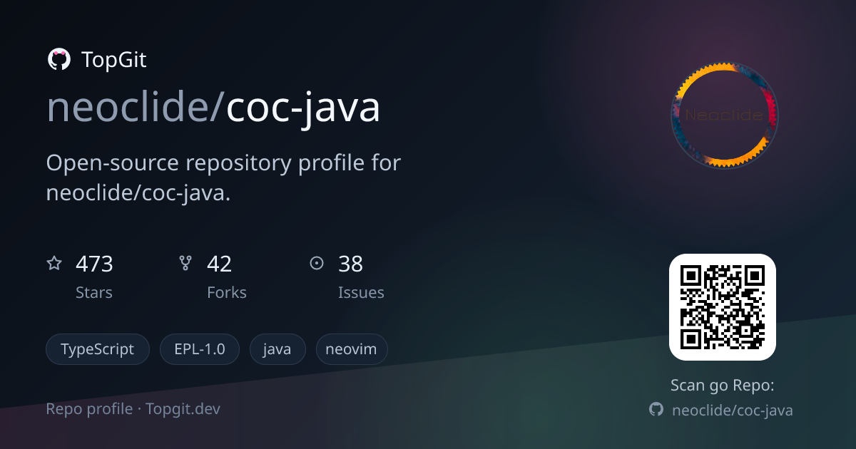 TopGit repo profile image for neoclide/coc-java