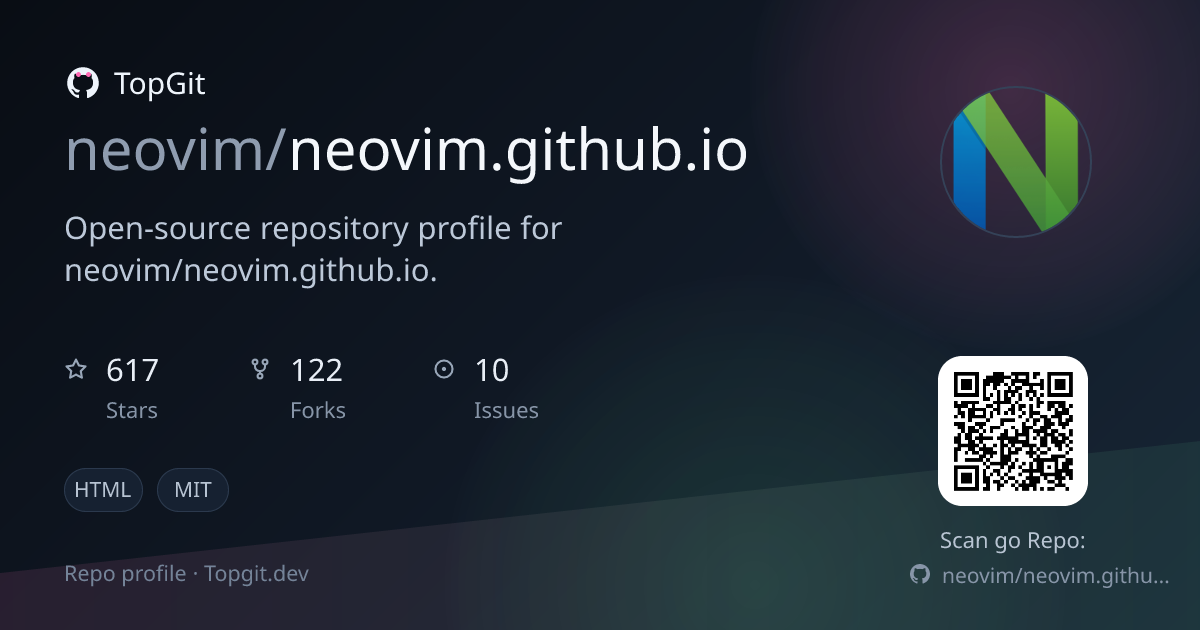 TopGit repo profile image for neovim/neovim.github.io