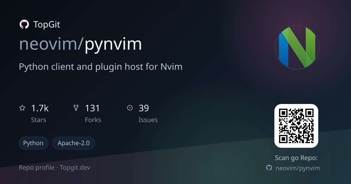 TopGit repo profile image for neovim/pynvim