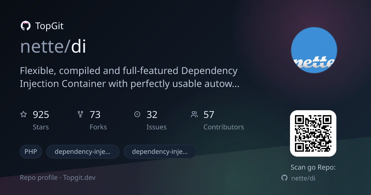 TopGit repo profile image for nette/di