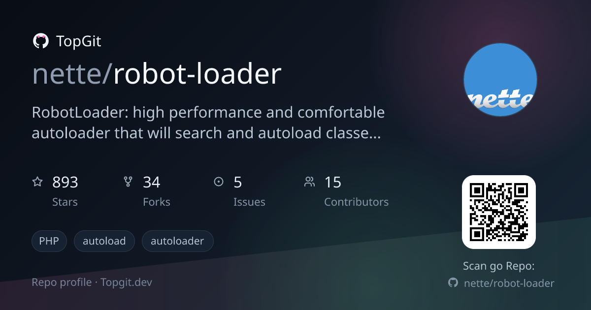 TopGit repo profile image for nette/robot-loader