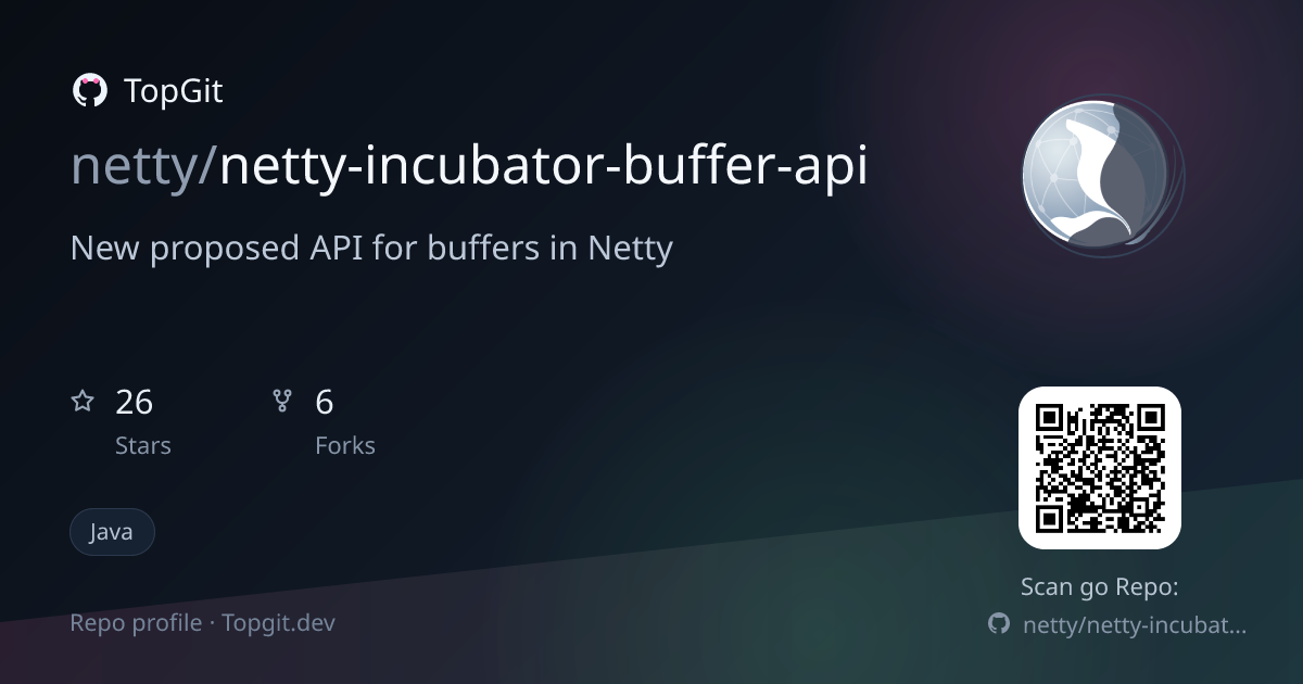TopGit repo profile image for netty/netty-incubator-buffer-api