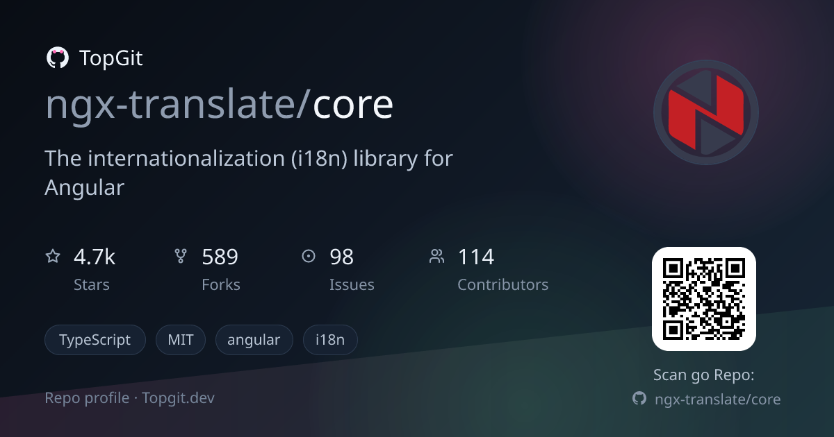 TopGit repo profile image for ngx-translate/core