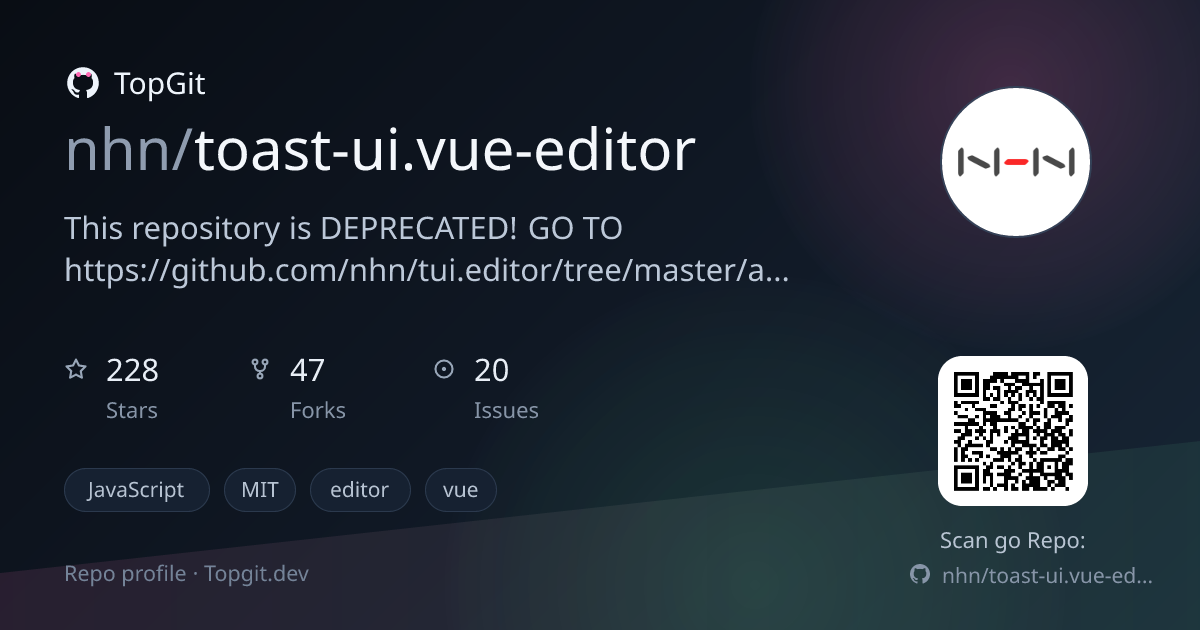 TopGit repo profile image for nhn/toast-ui.vue-editor