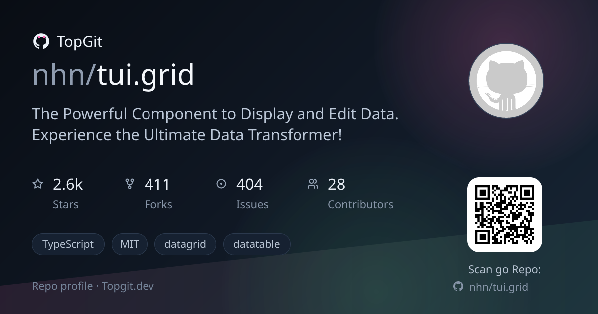TopGit repo profile image for nhn/tui.grid