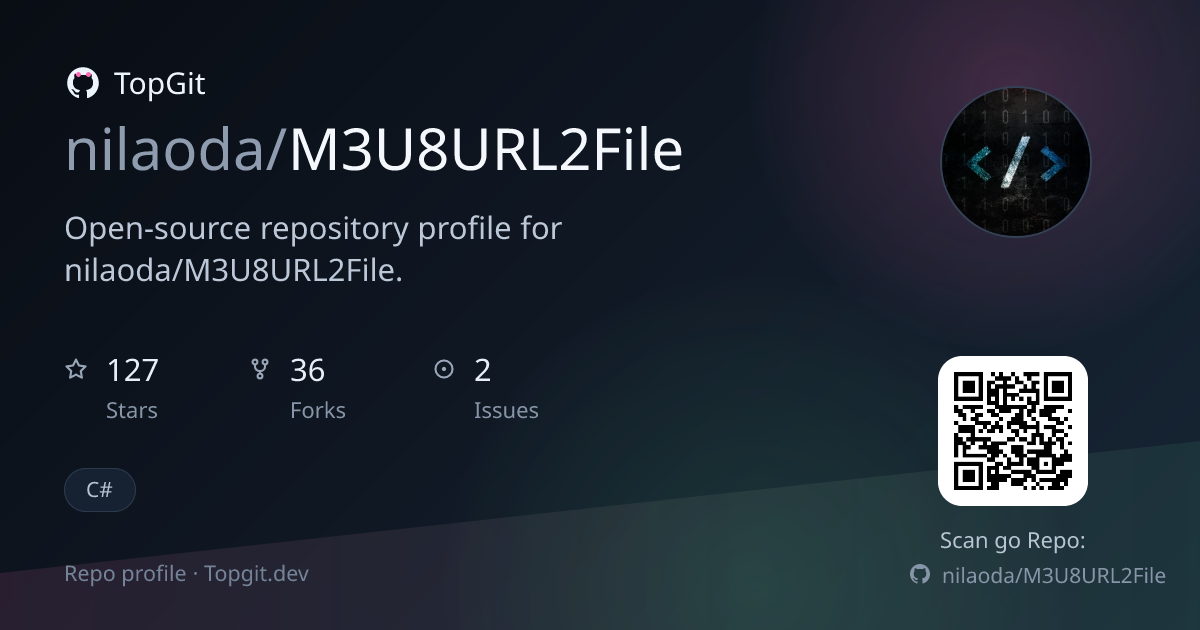 TopGit repo profile image for nilaoda/M3U8URL2File