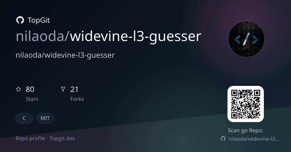 TopGit repo profile image for nilaoda/widevine-l3-guesser